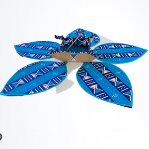 Set001 de table tissus wax feuilles turquoise